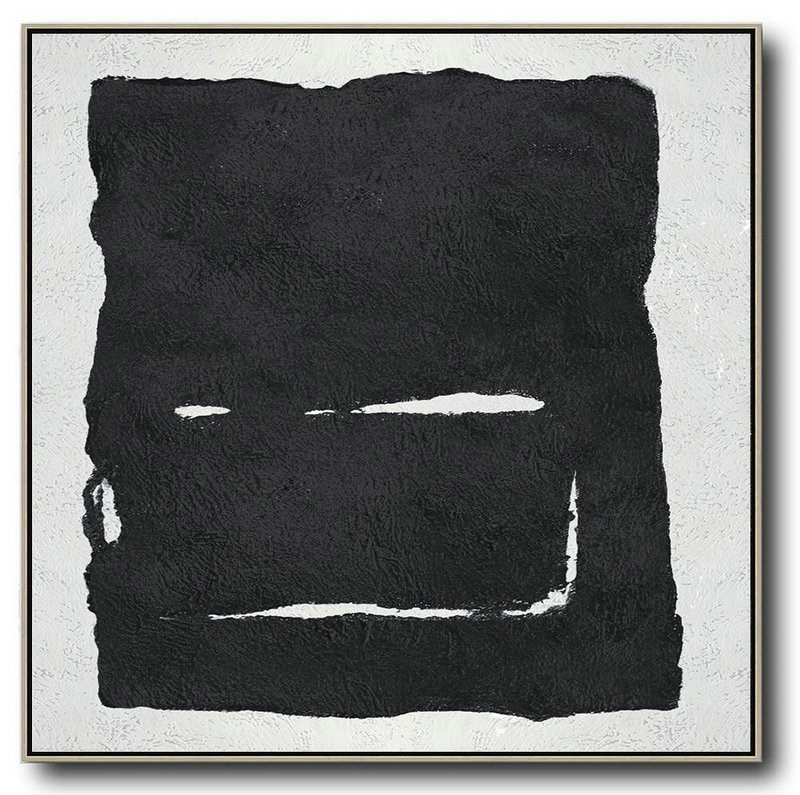 Extra Large Painting,Oversized Minimal Black And White Painting - Large Colorful Wall Art